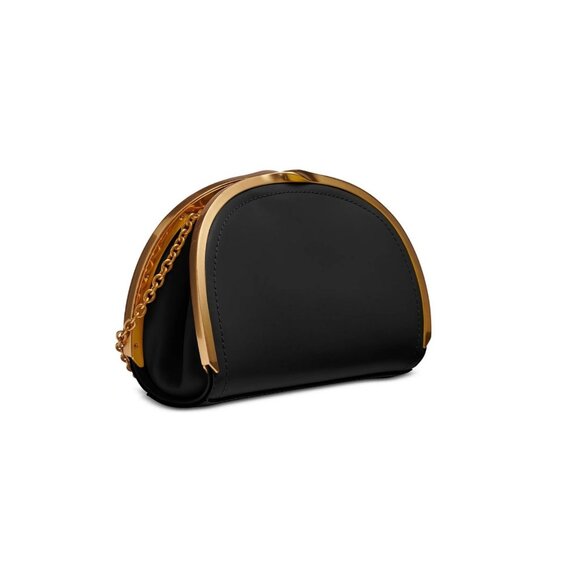 Donna Karan NY Lawrence leather clutch chain strap shoulder bag -BLACK - Picture 3 of 12